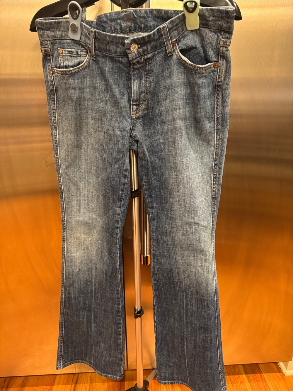 7 For All Mankind Women's Medium Blue Flare Jeans
